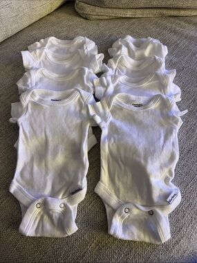 Gerber White Baby Onesies